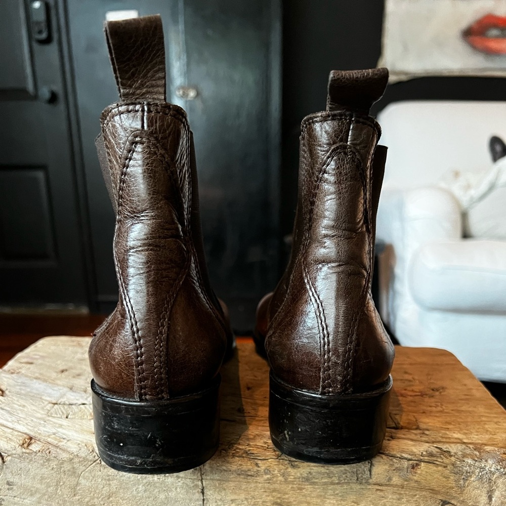 Brown Leather Ankle Boots - Picture 4 of 5